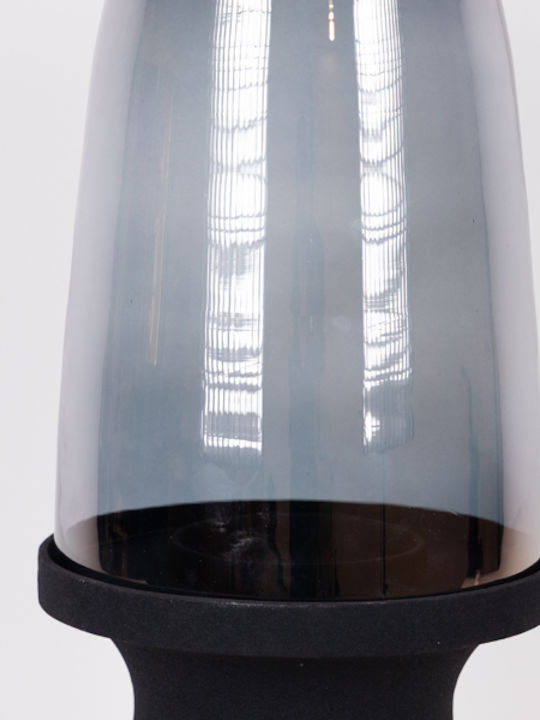 Kerzenhalter Glas in Schwarz 24x56,5x22cm