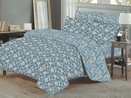 Bettlaken Set Einzel 160x260cm Blumenmuster (3 Stück)