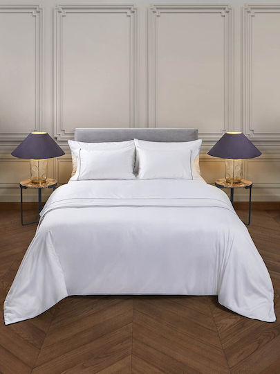 Aigaion Bed Sheet Set With 2 King Size Pillowcases With Rubber Hugger 180x200+40cm Blue (3 Pieces)