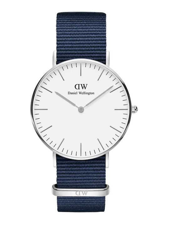 Daniel Wellington Men's Watch 40mm Battery With Blue Fabric Strap