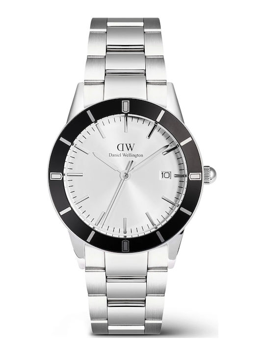Daniel Wellington Men's Watch 40mm Battery with Silver Metal Strap