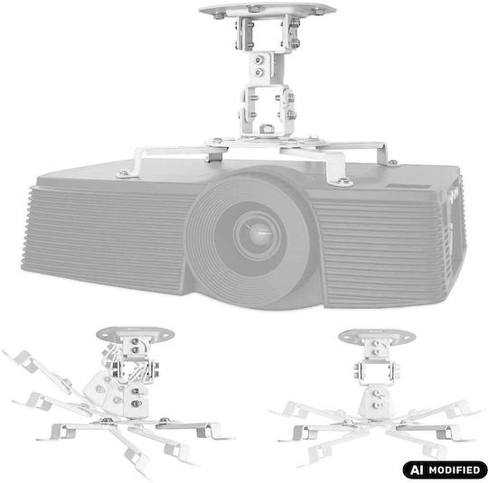 Maclean Energy Ceiling Projector Mount with Maximum Load 13.5kg White