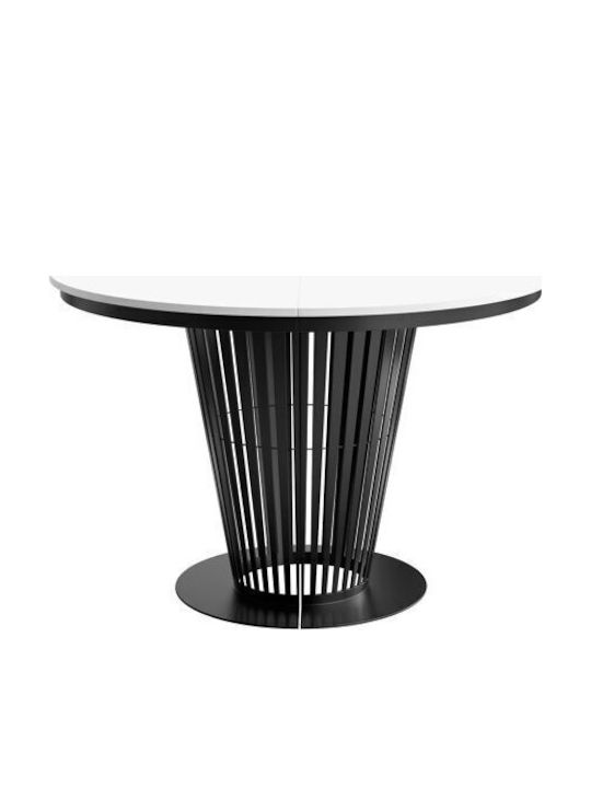 Oswego 179 Round Extendable Wooden Black White ...