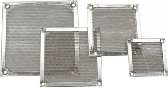 Inline Computer Fan Dust Filter 140mm Aluminum Silver 33372a