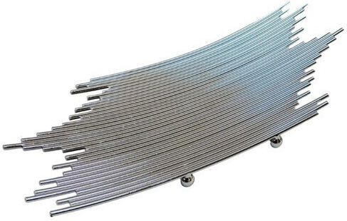 Decorative Metallic Silver Platter 38x16cm