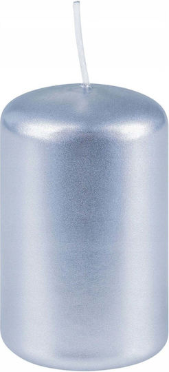 Donau Dekorative Silber Kerze 5x8cm 4 Stück