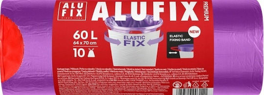 Alufix Σακούλες Απορριμάτων Χωρητικότητας 60lt 70x64cm 10τμχ Μωβ