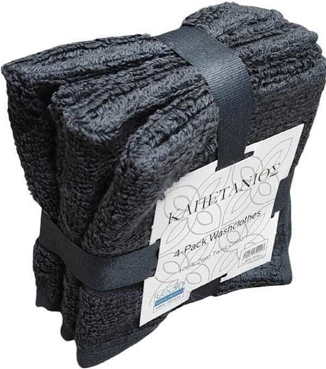 Хавлиена Кърпа Ръчно Изработена 30x30см Черна/black 4 Брой