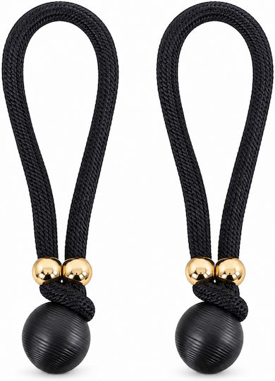 Rope Tie-Backs Made of Black Metal 2 Pieces