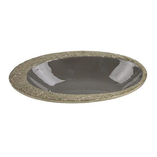 Dekorative Schale Metall Graue 42,5x27x7,5cm
