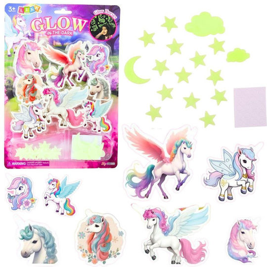 Lean Toys Παιδικό Διακοσμητικό Αυτοκόλλητο Τοίχου Φωσφοριζέ Αφρώδες 34.5x24εκ.
