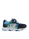 Kids Sneakers Anatomic with Hoop & Loop Closure & Lights Blue
