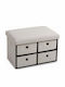 Wooden Storage Box with Lid Beige 60x38x38cm