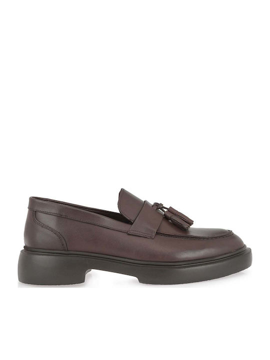 Δερμάτινα Ανδρικά Loafers σε Καφέ Χρώμα