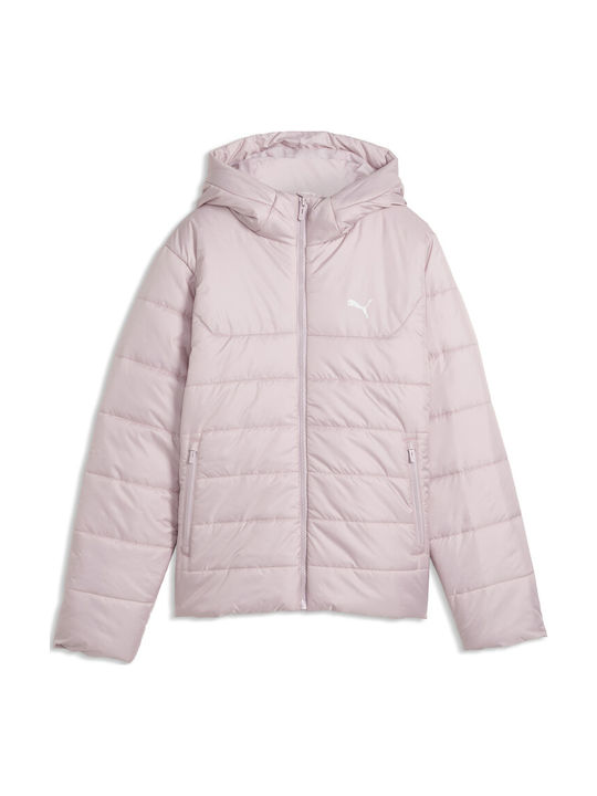 PUMA Padded Kids Sports Jacket Short Hooded Pink