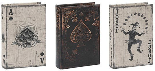 Set Cutii Decorative Din Lemn În Formă De Carte 3 Bucăți