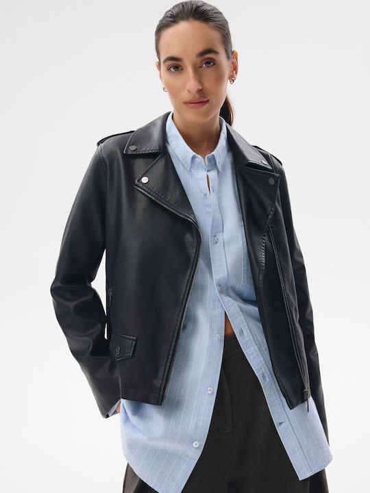 Lunika 264 Γυναικείο Biker Jacket Μαύρο