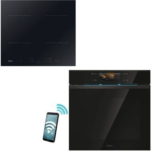 Haier Herd & Öfen Aufsatzbackofen mit Kochfeldern 78l mit Keramikkochfeldern P59.5cm Schwarz