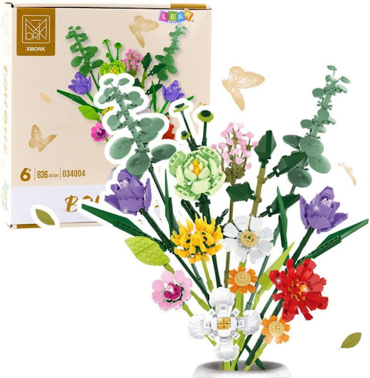 Building Blocks Bouquet of Colorful Flowers for 6+ Years 836 Pieces