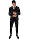 Men's Suit with Vest Black