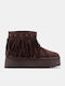 Damen Stiefeletten mit Pelz Braune