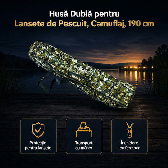 Double Fishing Rod Case Camouflage 190 Cm