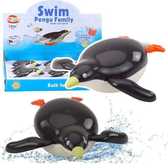 Leantoys Pinguin De Înotat Cu Cheiță Pentru Baie Gri 14,5 Cm