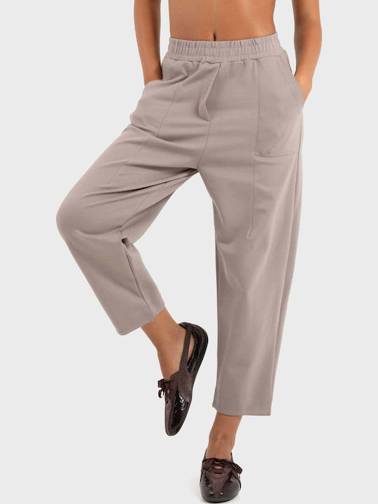 Collectiva Noir Women's Fabric Trousers Grey