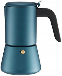 Cookini Espressokocher für den Herd 6 Tassen Edelstahl Blau Cookini Espressokocher für den Herd 6 Tassen Edelstahl Blau