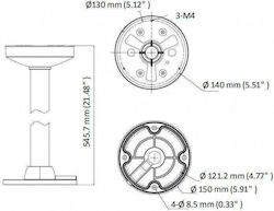 Hikvision Ds-1271zj-140-dm45 Монтажна основа за камера Hikvision Ds-1271zj-140-dm45 Монтажна основа за камера