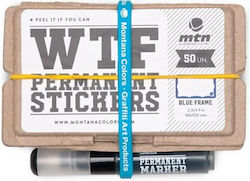 Mtn Wtf Set Stickers Blue Frame 50 Units & Marker
