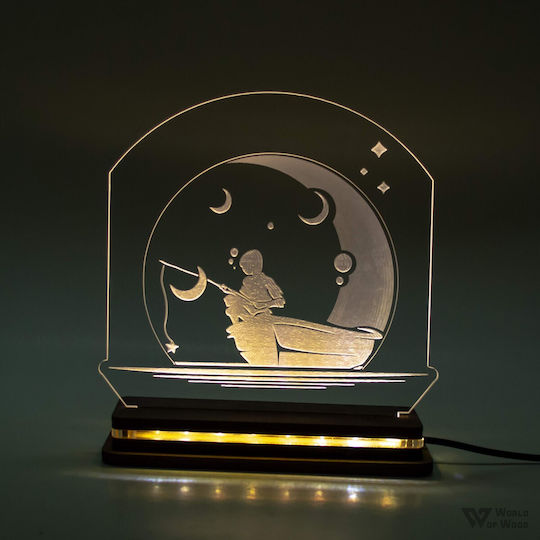 Dekoratives Tischlicht Led Boy Fishing Night W00887 Weiß