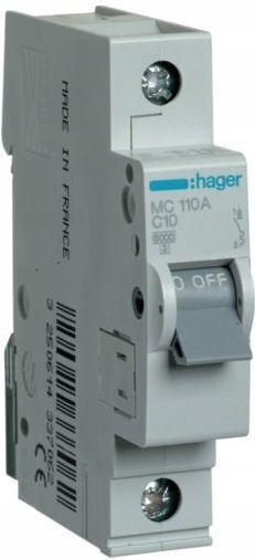 Pole Automatic Overcurrent Circuit Breaker Hager 1p C 10a 6ka Ac Mcn110e