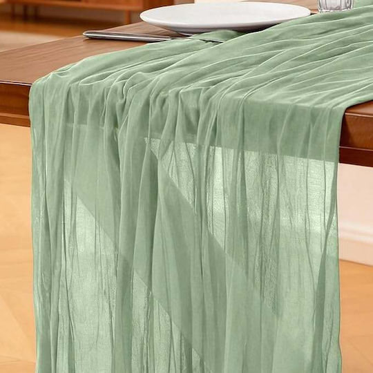 Runner Cheesecloth Salvie Verde 90x300 cm