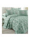 Eponj Home Set Cuvertură Pat Single Bumbac Pure Water Verde 160x235cm