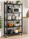 Kitchen Rack Metallic Black 71x36x125cm