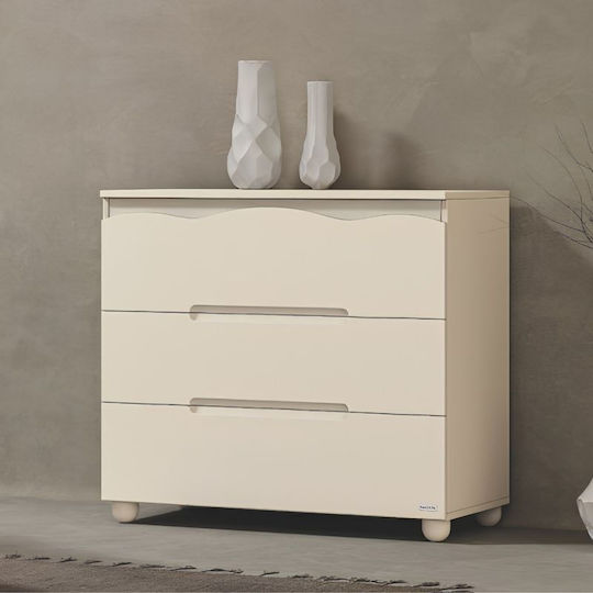 Baby Dresser with 3 Drawers Brown 94x60x92cm