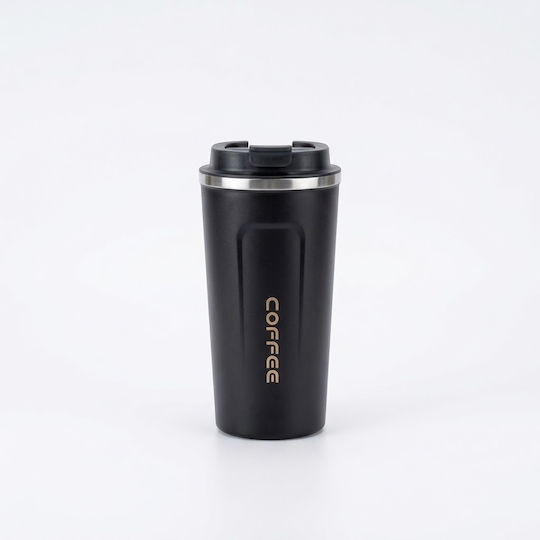 SPV SPV Thermosflasche Rostfreier Stahl 510ml Schwarz mit Stroh