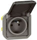 Legrand Plexo Single External Power Socket with Automatic Terminals Grey