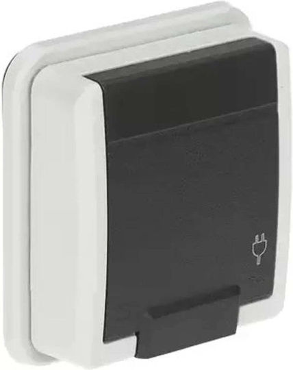 Elektro Plast Aquant Single Walled Power Socket Waterproof with Lid Grey