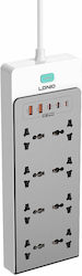 Ldnio Safety Power Strip 8 Outlets with 5 USB-A, USB-C and 2m Cable