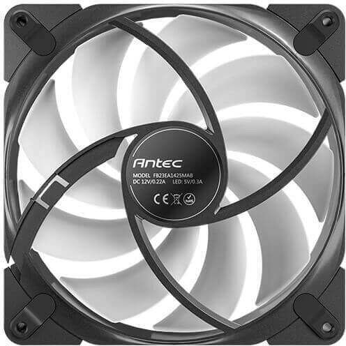 Antec 0-761345-40036-7 Ventilator pentru Carcasă 140mm (1500rpm / 89.72cfm) cu Iluminare RGB și Conexiune 4-Pin PWM Negru