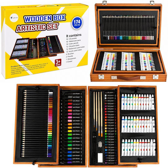 Lean Toys Set de Papetărie pentru Copii cu Creion, Ascuțitoare și Radieră