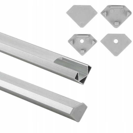 Eco Light LED Strip Aluminum Profile Corner With Opal Cover 200cm