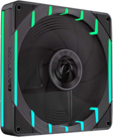 GameMax Tornado T14 Вентилатор за кутия 140mm (1800rpm / 70.75cfm) с ARGB Осветление и Свързване 3-Pin Черен