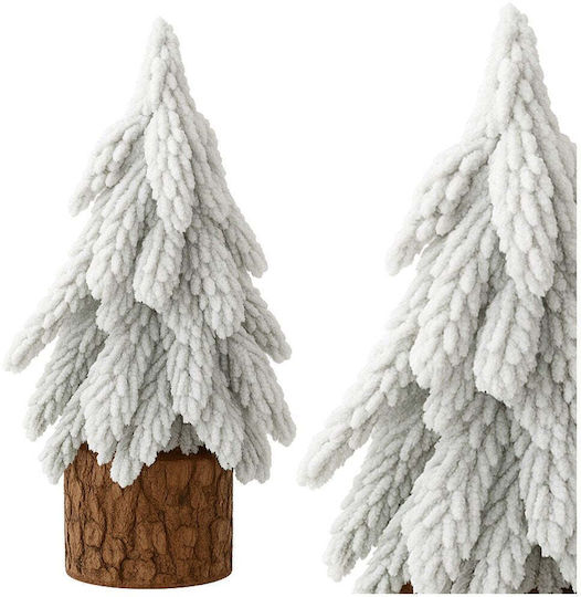 Arbore Decorativ de Crăciun Nins Din Lemn Alb 20 cm