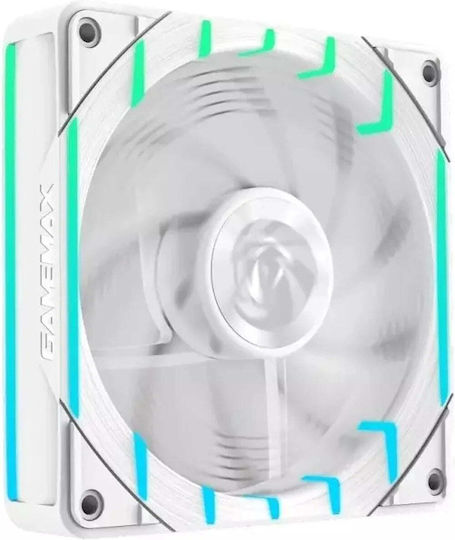 GameMax Tornado T12 Argb-rw Reverse Blade Case Fan 120mm (2200rpm / 66.89cfm) με ARGB Φωτισμό και Σύνδεση 4-Pin PWM Λευκό