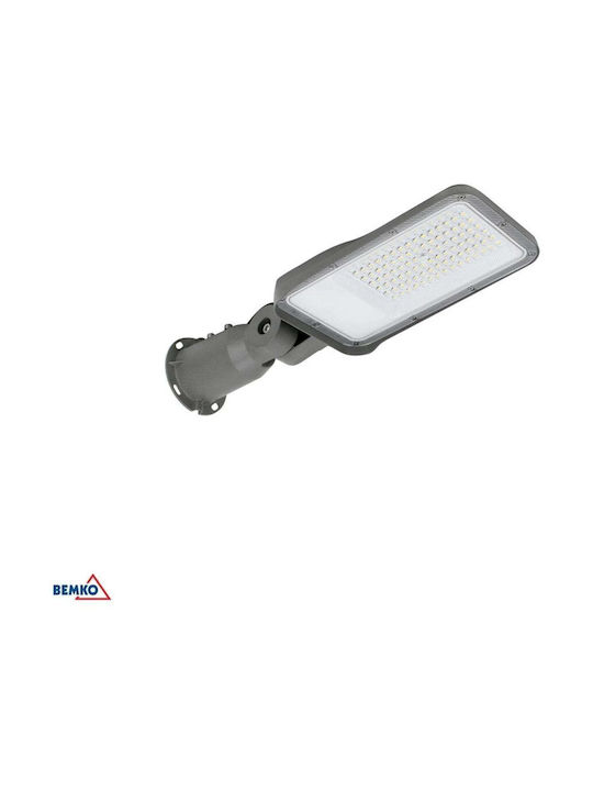 Bemko Εξωτερικό Φωτιστικό LED Δρόμου 50W με Φυσικό Λευκό Φως IP65 Λευκό