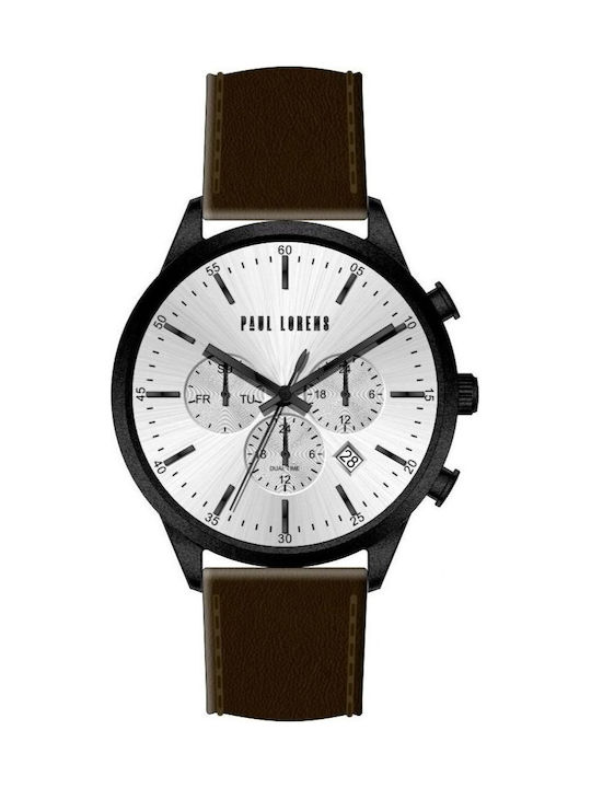 Paul Lorens Мъжки Часовник 42mm Хронограф На Ба...