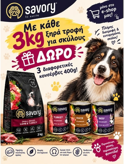 Savory Pet 3kg Dry Dog Food for Small Breeds with Turkey and Lamb